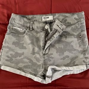 Garage Denim Camo High-Waisted Shorts